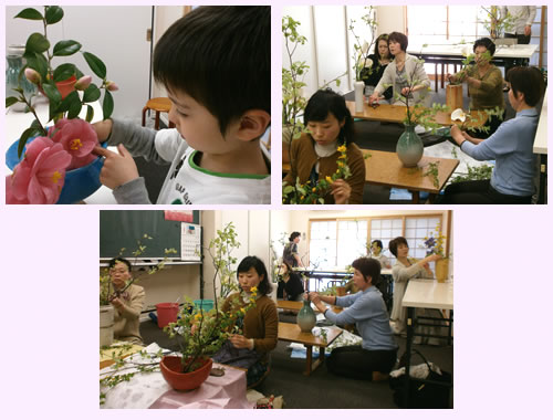 華道御幸遠州流　お稽古の様子　（京都）